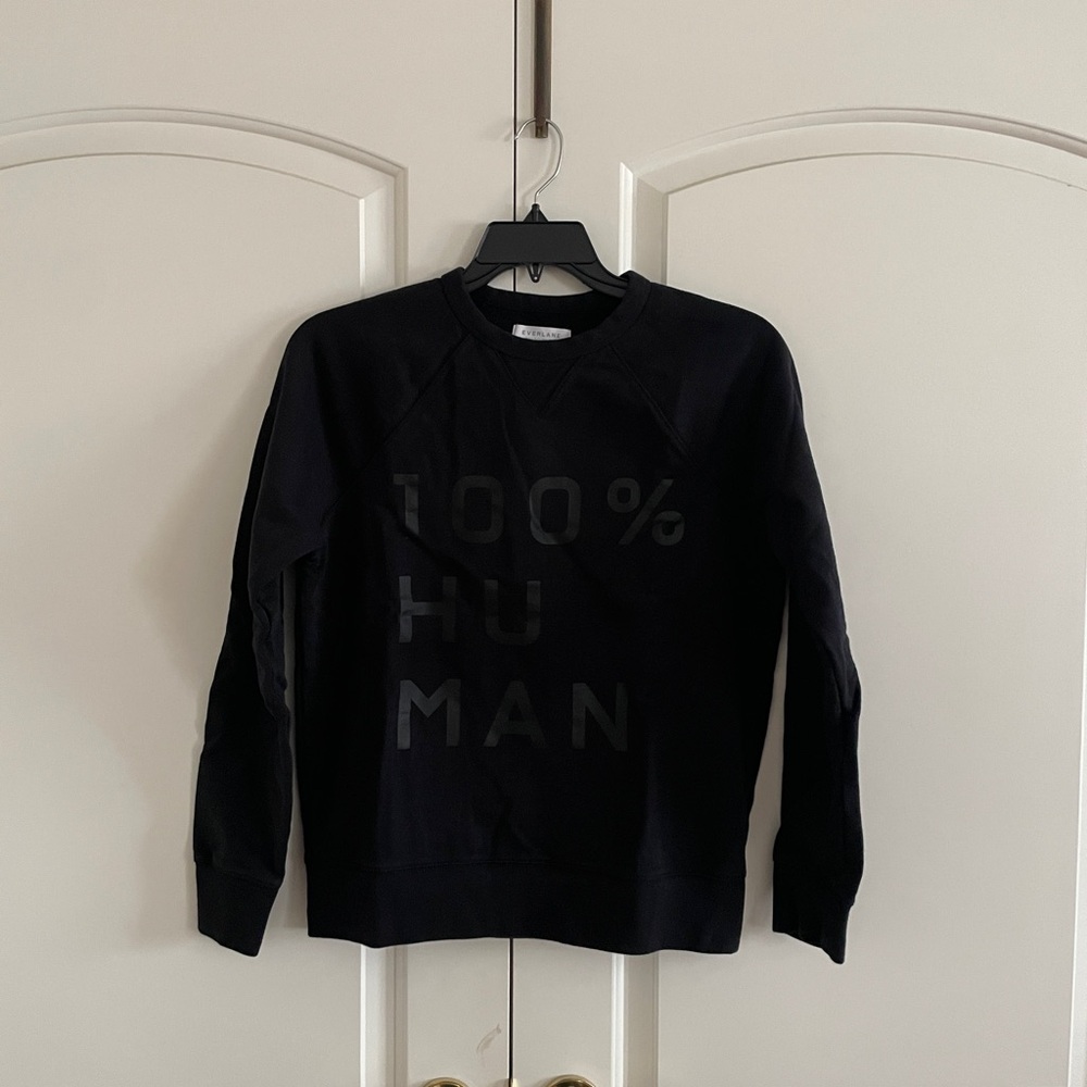 Everlane 100% Human Black Crewneck Sweater